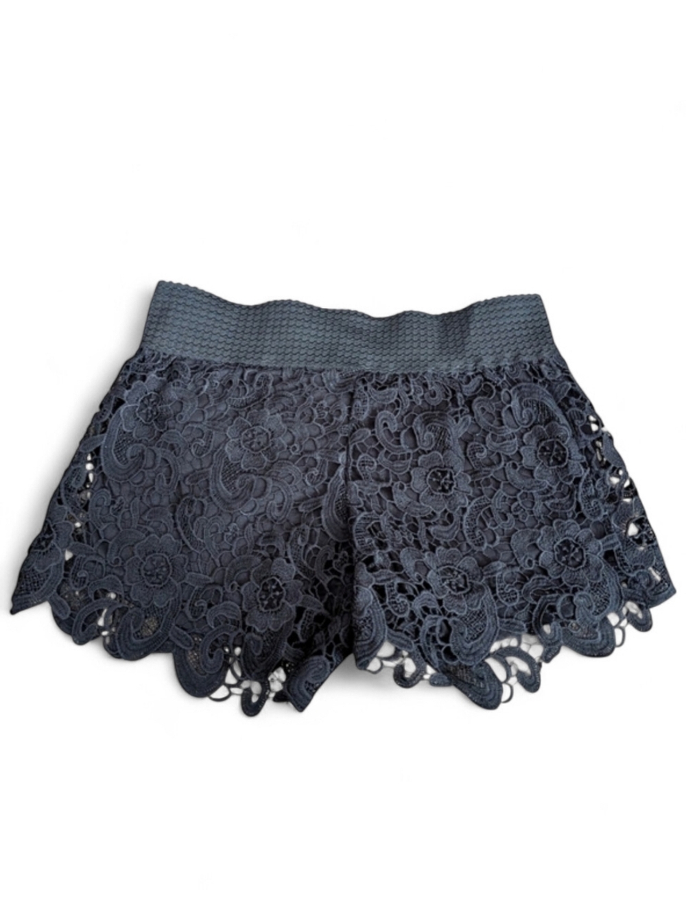 Copper Key Women's High Waist Lace Shorts in Black